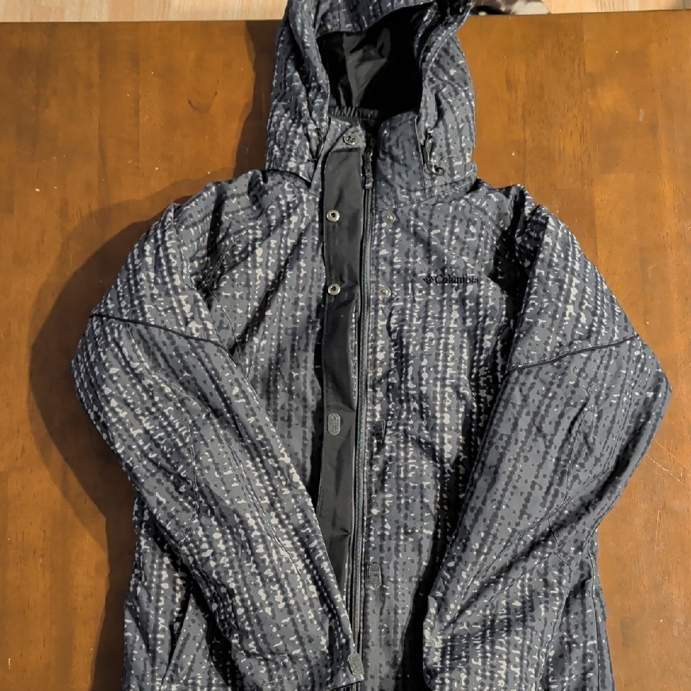Columbia Womens Black and Gray Winter Coat, Double Layer